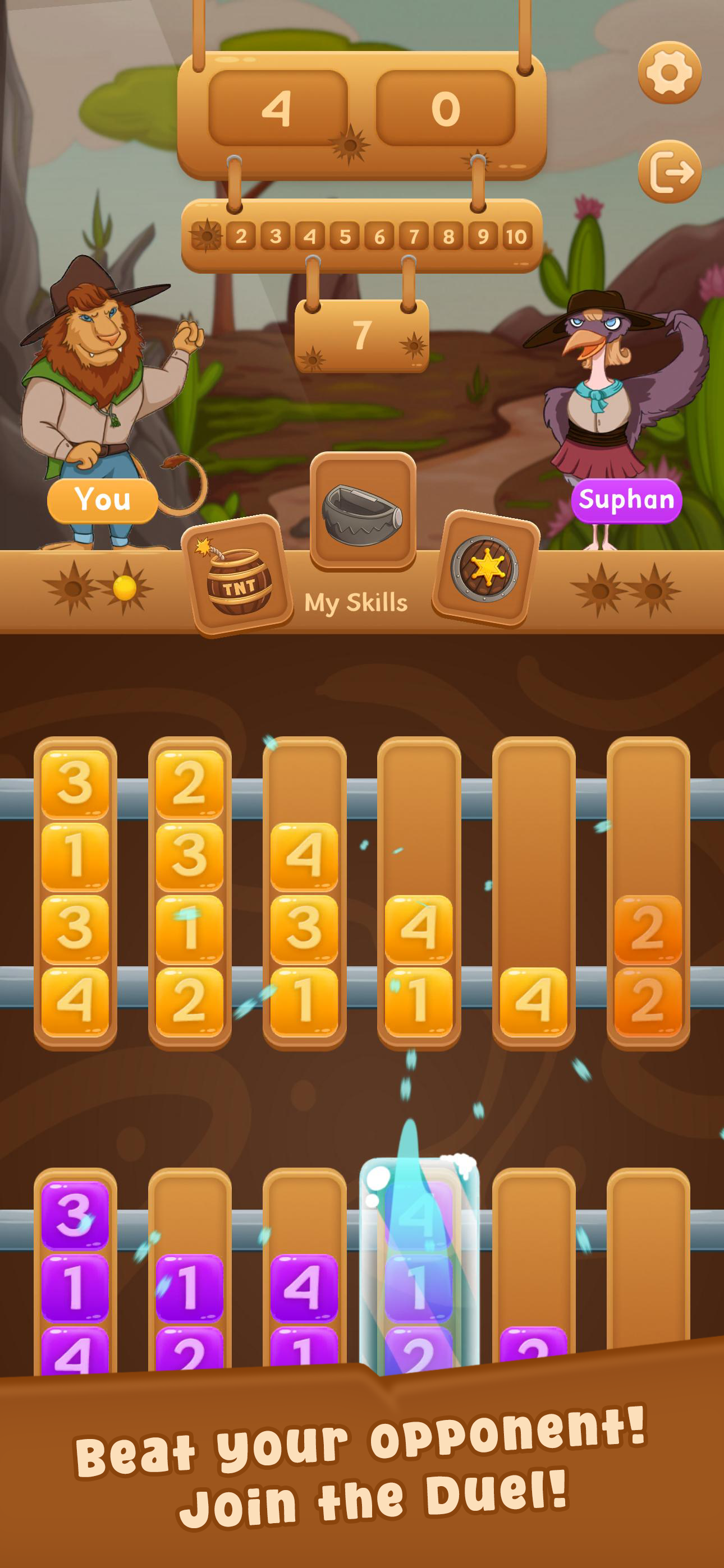 Main duel gameplay and score pressure