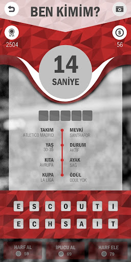 Main football quiz interface