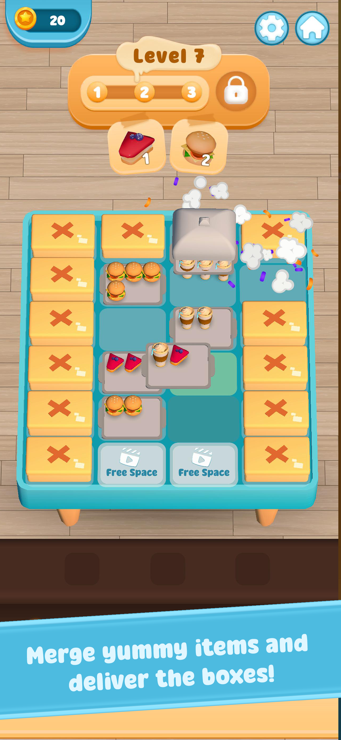 Core puzzle board and merge flow